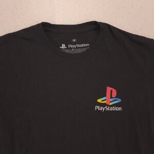 Playstation Casual Crew Neck Short Sleeve Graphic Shirt Mens Size Medium M Black